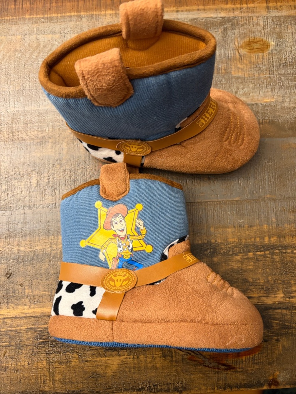 Toy Story Woody ICowboy Booties - Blue & Brown